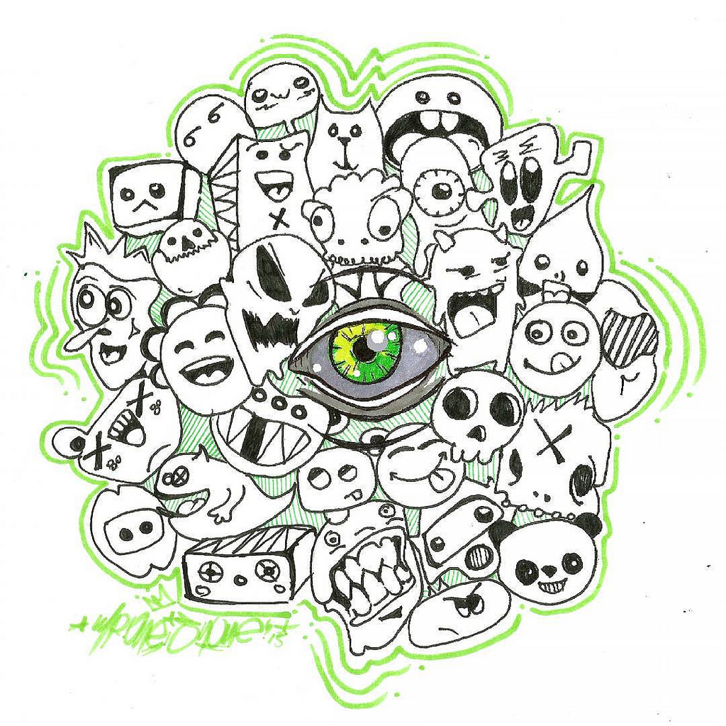 1024x1023 Eye Doodle Design - Pencil Design Sketch