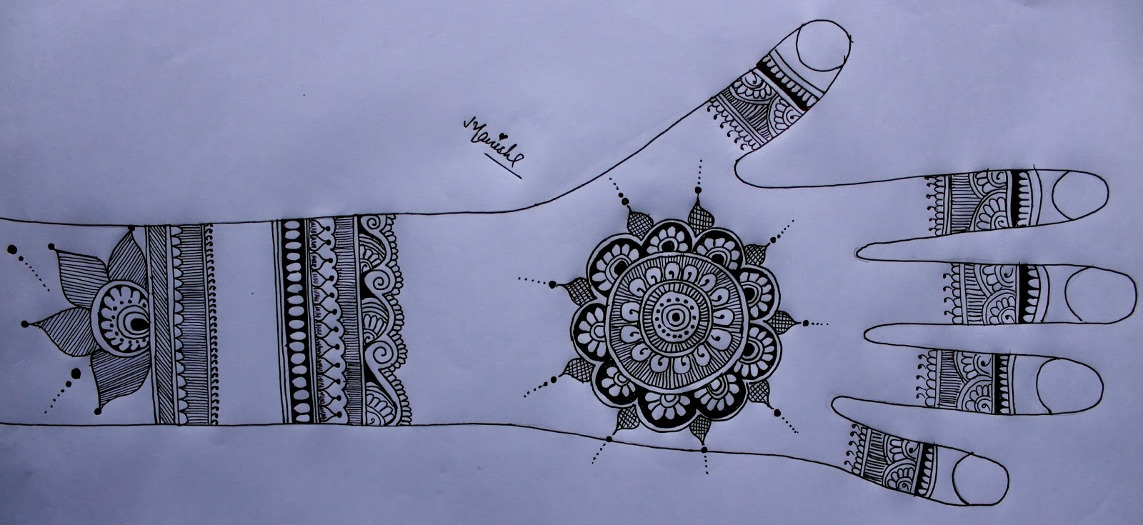 1600x735 Pencil Arts And Mehndi Designs Pencil Sketch Of Flower Pattern - Pencil Design Sketch