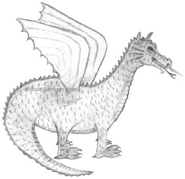 362x350 Easy Dragon Drawings In Pencil - Pencil Dragon Sketch