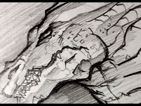 480x360 How To Draw A Dragon Head, Draw A Dragon, Pencil Work, Step By - Pencil Dragon Sketch