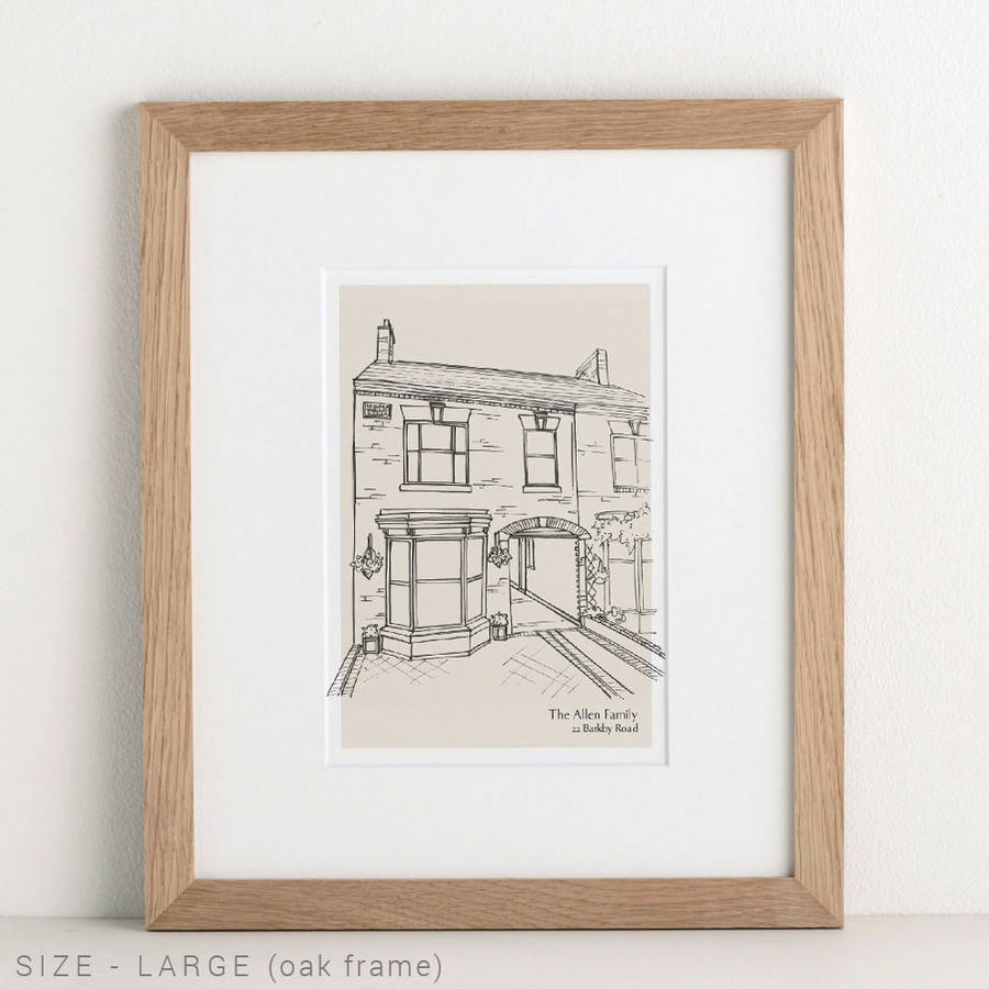 900x900 Hand Drawn Bespoke House Sketch By Letterfest - Pencil Line Sketch