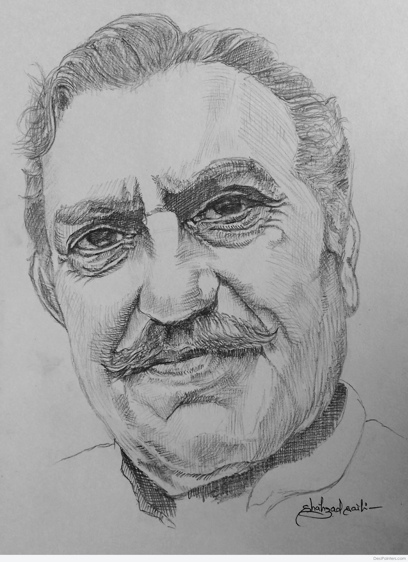 1717x2364 Perfect Pencil Sketch Of Amrish Puri - Pencil Sketch