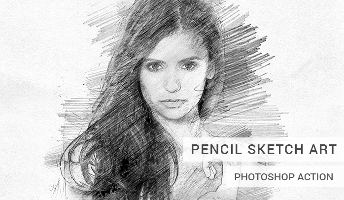 698x406 Pencil Sketch Art Photoshop Action - Pencil Sketch Art