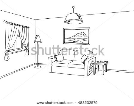 450x358 Living Room Clipart Pencil Sketch - Pencil Sketch Clipart