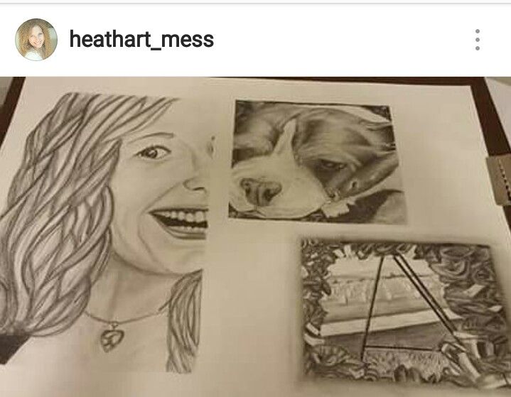 719x559 Pencil Drawing Collage Of Myself, My One Eyed Boston Terrier, And - Pencil Sketch Collage