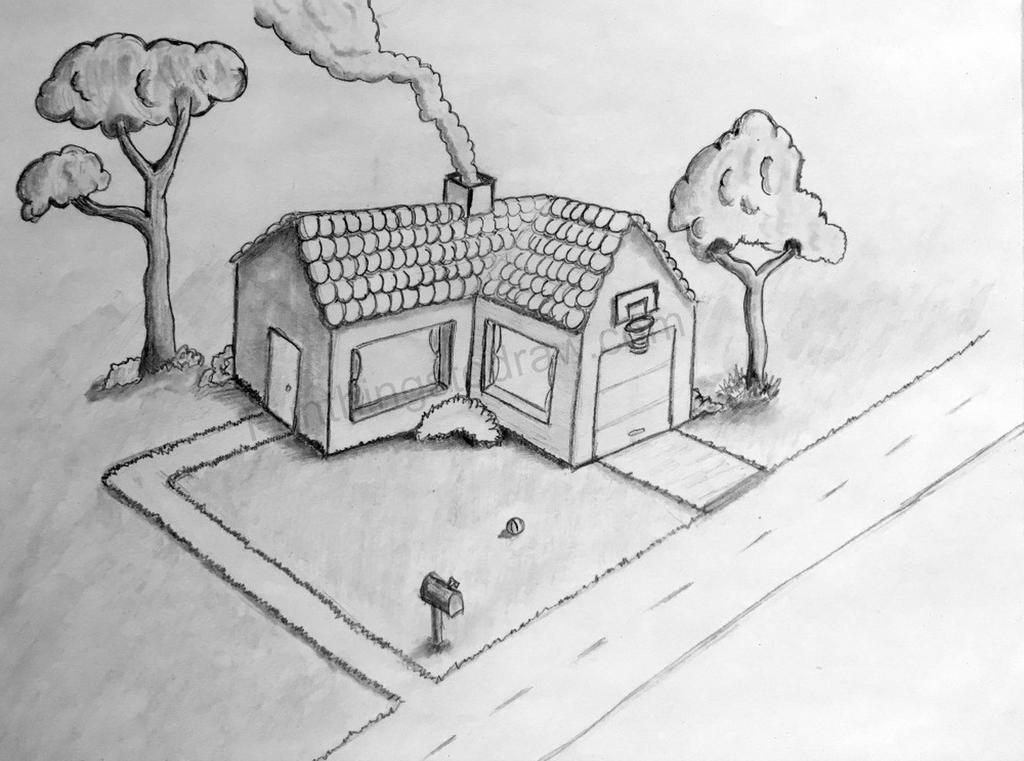 Simple Pencil House Drawing - House Drawing 7 House Drawing Pencil
