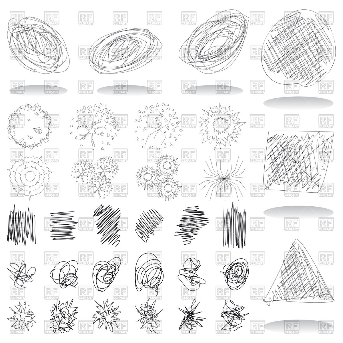 1200x1200 Pencil Sketches By Hand Of Different Design Vector Image Vector - Pencil Sketch Free