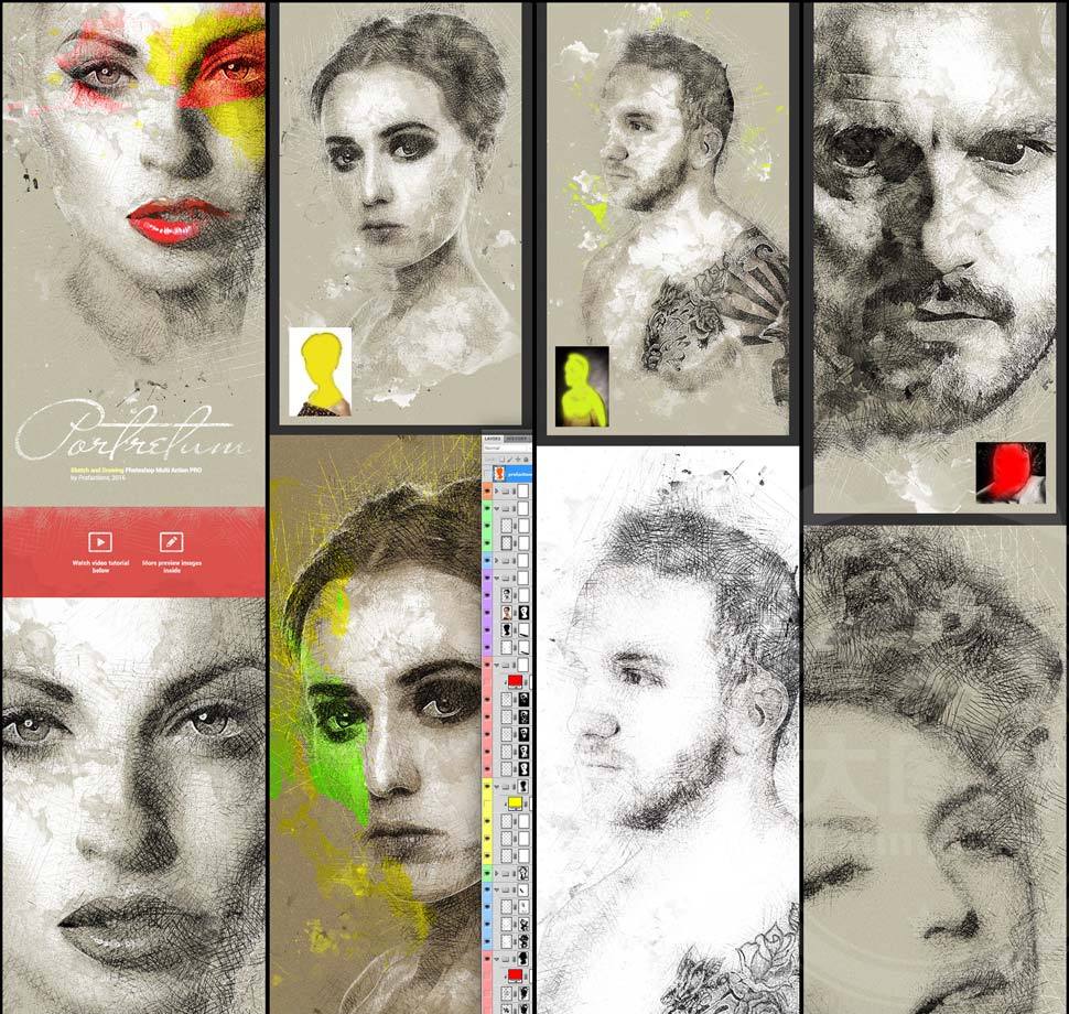 970x920 Creative Portrait Sketch Pencil Drawing Effect Ps Action - Pencil Sketch Gratis