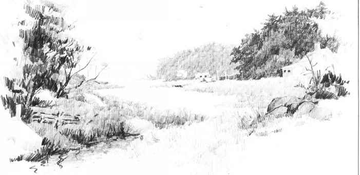 701x342 Adding Interest To A Flat Landscape - Pencil Sketch Landscape