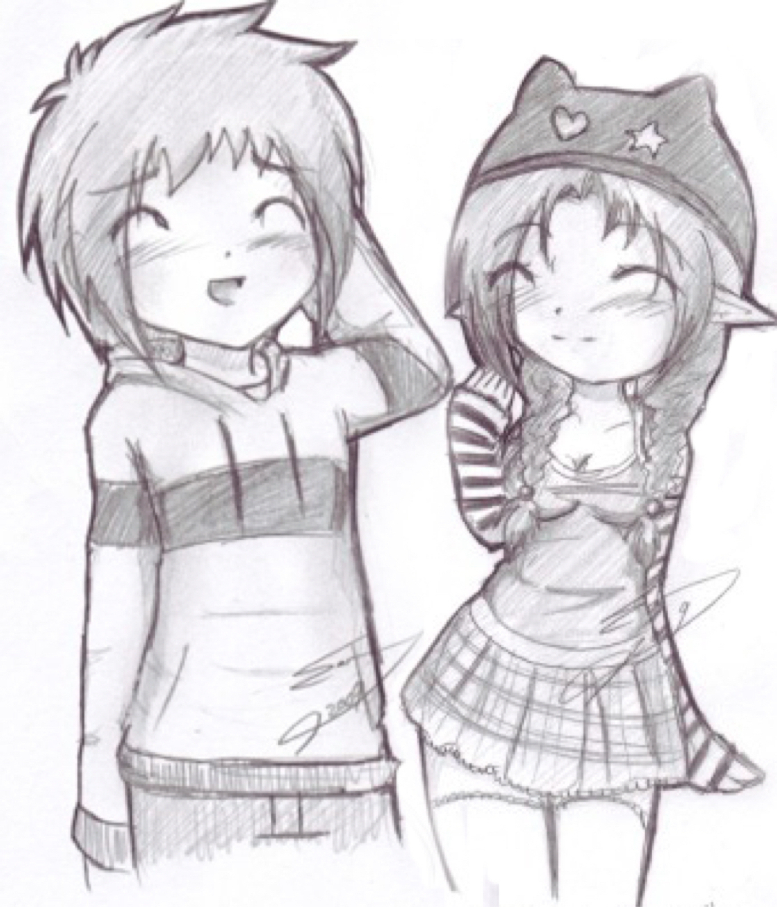 Pencil Drawing Boy And Girl Best Friends Bestpencildrawing