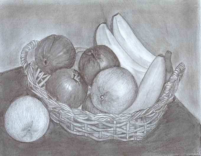681x529 Fruit Basket Pencil Drawing By Brittanypowell Sketches - Pencil Sketch Of Fruits