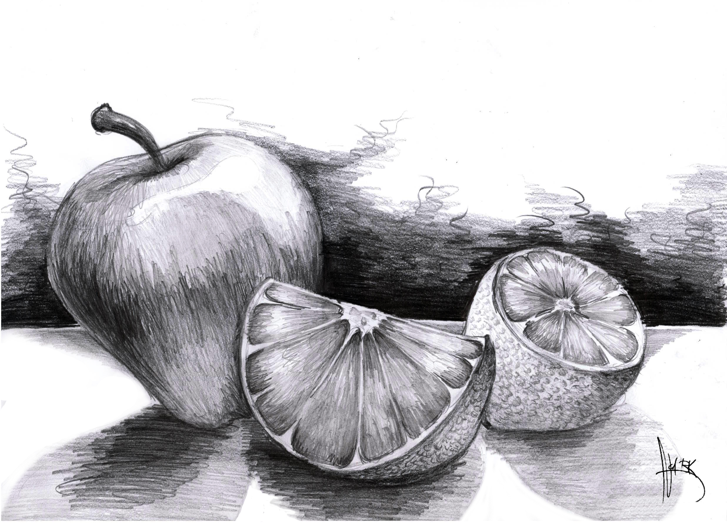 2472x1792 Collection Of Fruits Drawing Pencil High Quality, Free - Pencil Sketch Of Fruits