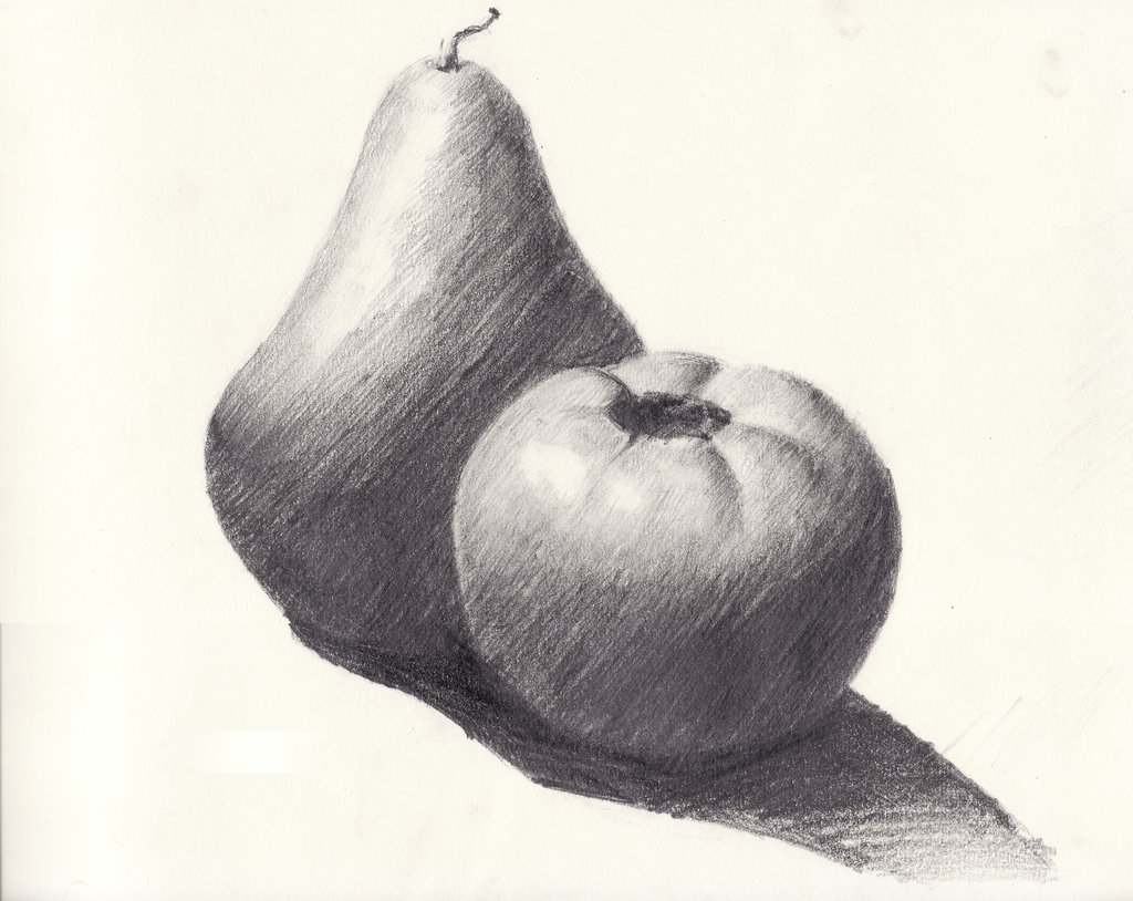Drawn Pencil Fruit. 