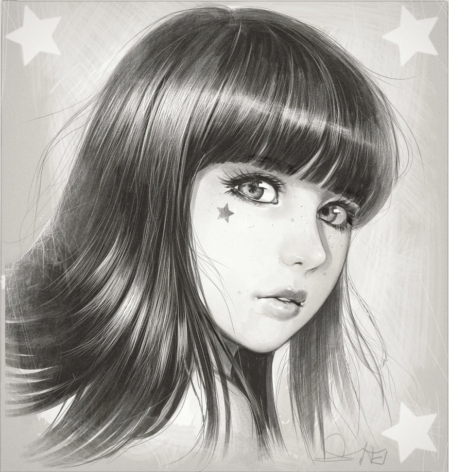 Pencil Sketch Of Girl at PaintingValley.com | Explore collection of ...