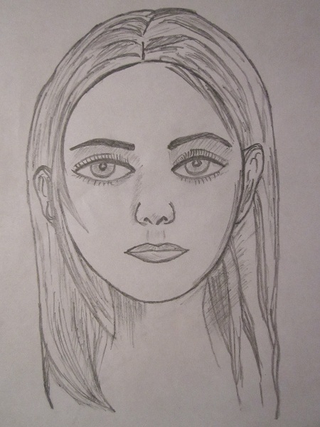 450x600 Girl Sketch Sketches - Pencil Sketch Of Girl