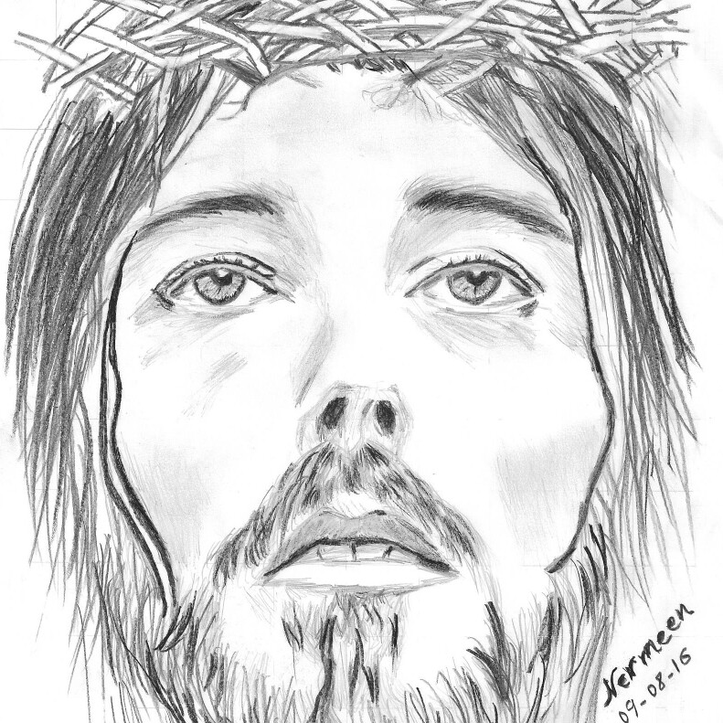 791x791 Jesus Face Pencil Drawings - Pencil Sketch Of Jesus Face