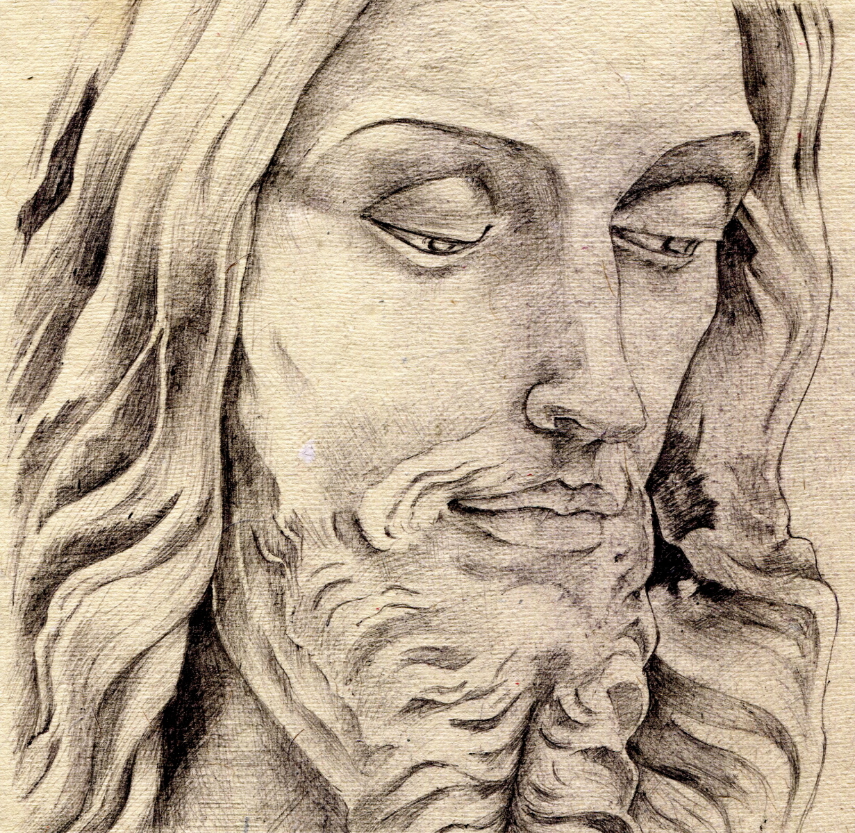 Pencil Sketch Of Jesus Face at PaintingValley.com | Explore collection ...