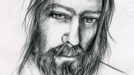 570x320 Pictures Free Pencil Drawings Of Jesus, - Pencil Sketch Of Jesus Face
