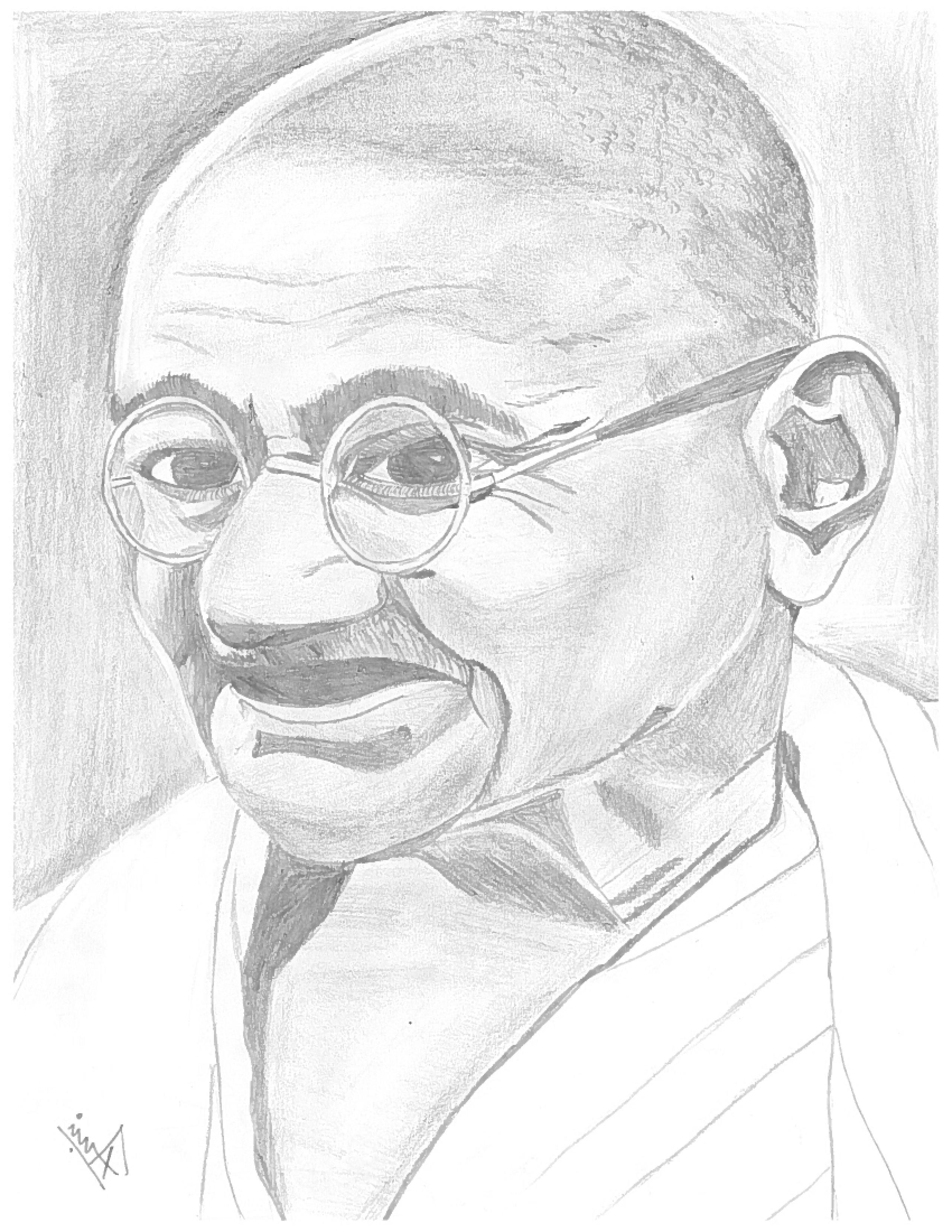 Pencil Mahatma Gandhi Drawing Easy Drawnexus
