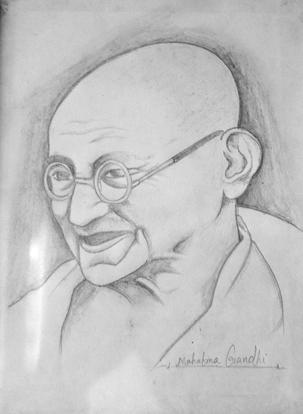 Pencil Sketch Of Mahatma Gandhi at PaintingValley.com | Explore ...