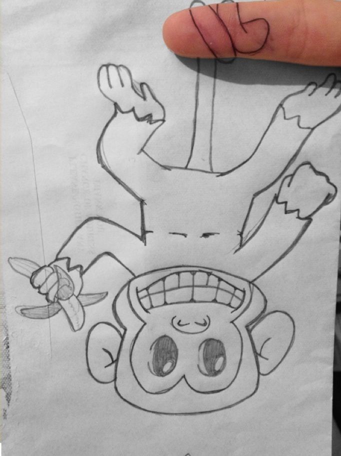 682x910 Monkey Hanging Around Pencil Drawing Monkeys - Pencil Sketch Of Monkey