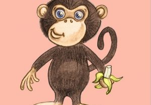 300x210 Cartoon Monkey Pencil Sketch - Pencil Sketch Of Monkey
