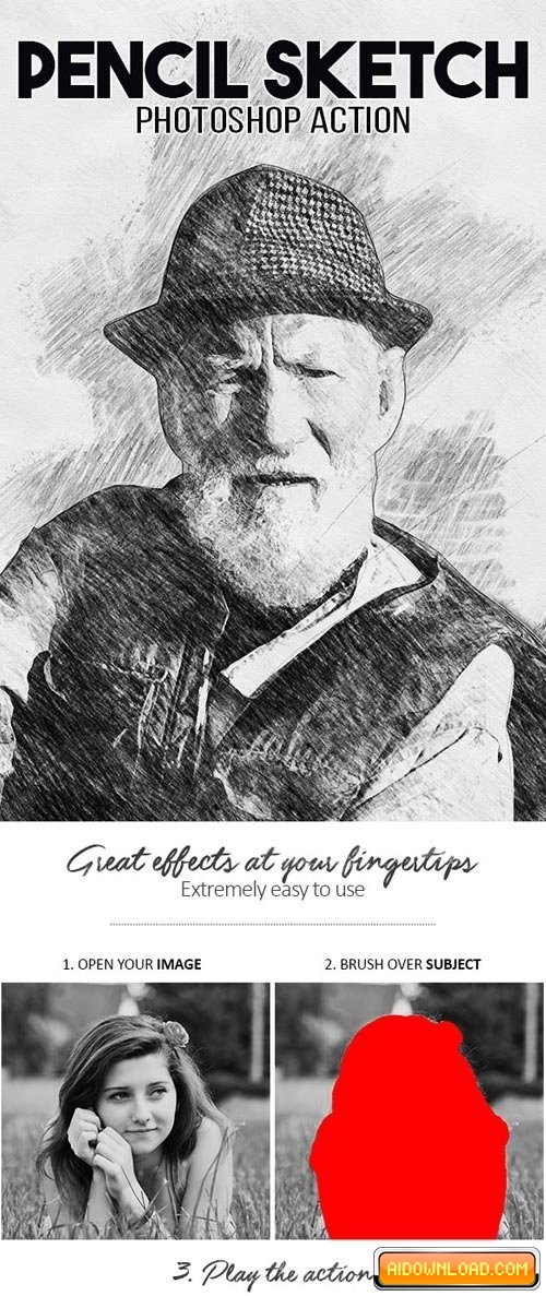 500x1187 Pencil Sketch Photoshop Action 17996066 Free Download Free - Pencil Sketch Photoshop Action