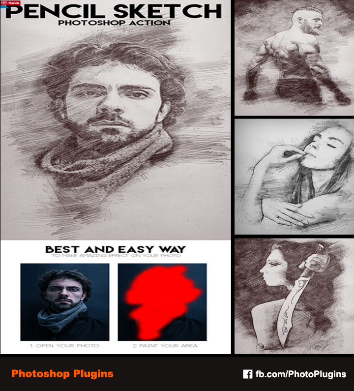 720x795 Pencil Sketch Photoshop Action By Graphixriver - Pencil Sketch Photoshop Action