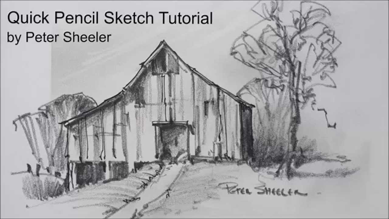 1280x720 Sketching Tutorial With Pencil. Quick And Easy Techniques. Barn - Pencil Sketches For Beginners