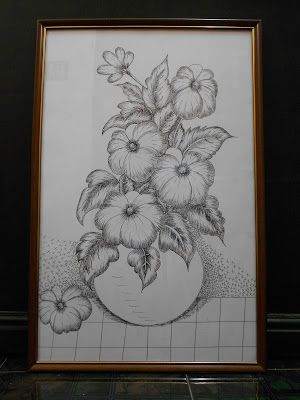 300x400 Gallery Pencil Sketches Of Flower Pots, - Pencil Sketches Of Flowers