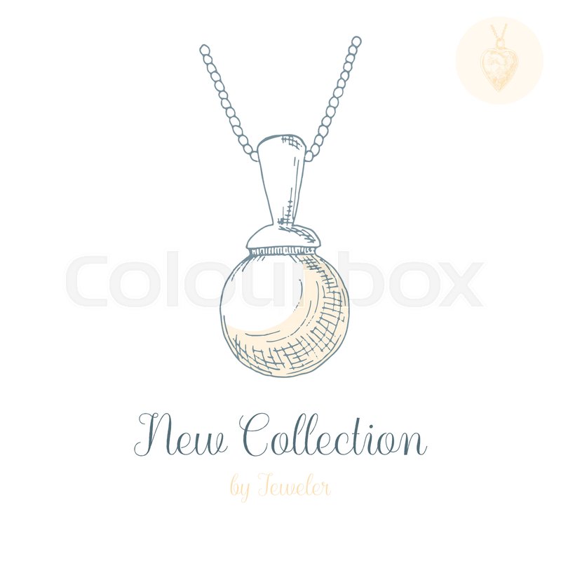 800x800 Hand Drawn Pendant On A Chain. Vector Illustration Of A Sketch - Pendant Sketch