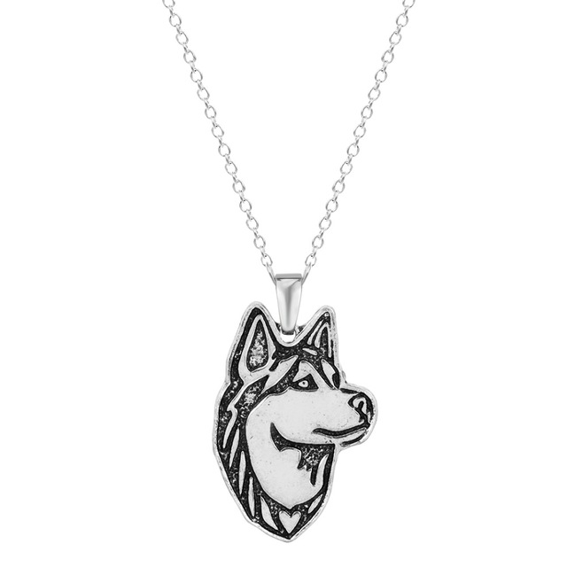 640x640 Cute Siberian Husky Pendant. Profile Sketch Of Husky Malamut - Pendant Sketch
