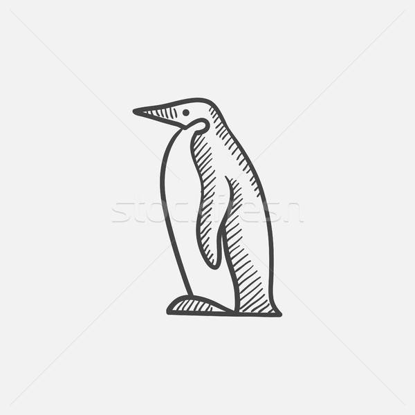 600x600 Penguin Sketch Icon. Vector Illustration Andrei Krauchuk - Penguin Sketch