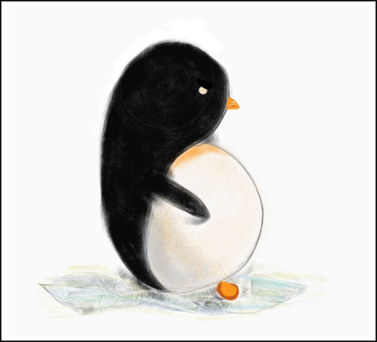 550x499 Draw Penguins In The Ipad With Harmonious And Sketchbook Pro - Penguin Sketch