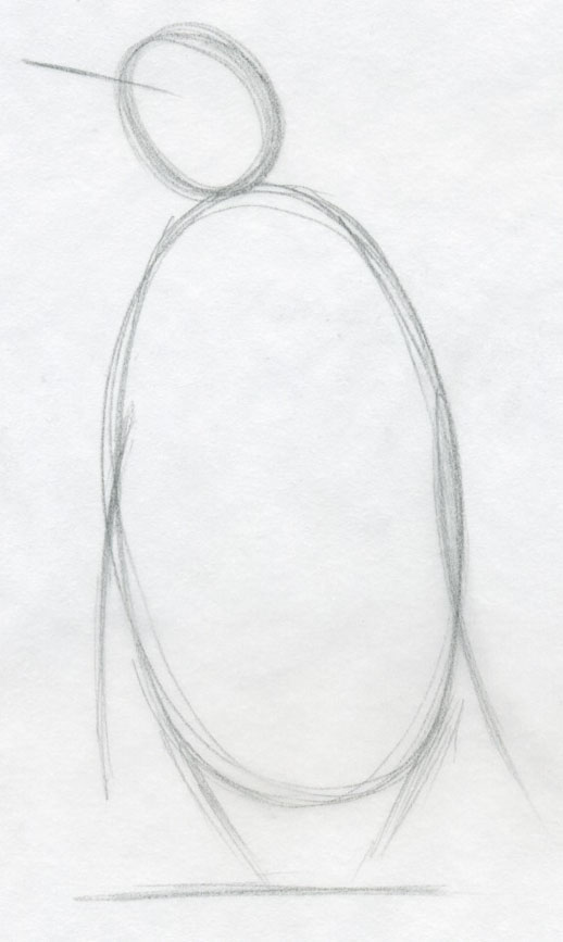 518x867 How To Draw A Penguin - Penguin Sketch Drawings