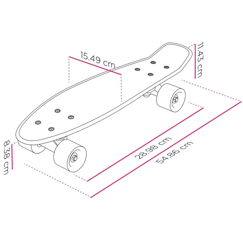 800x800 Penny Board Street Surfing Pop Board Souper Black Dot - Penny Board Sketch