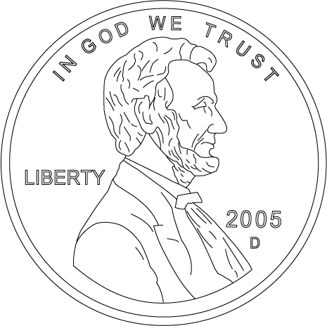 465x464 Collection Of Free Coin Drawing Penny. Download On Ubisafe - Penny Sketch