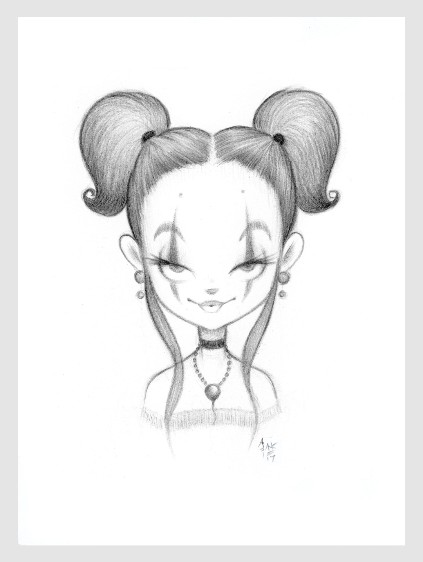 1458x1939 Original Pencil Drawing Penny Wise Anarkitty Pop Surrealist - Pennywise Sketch