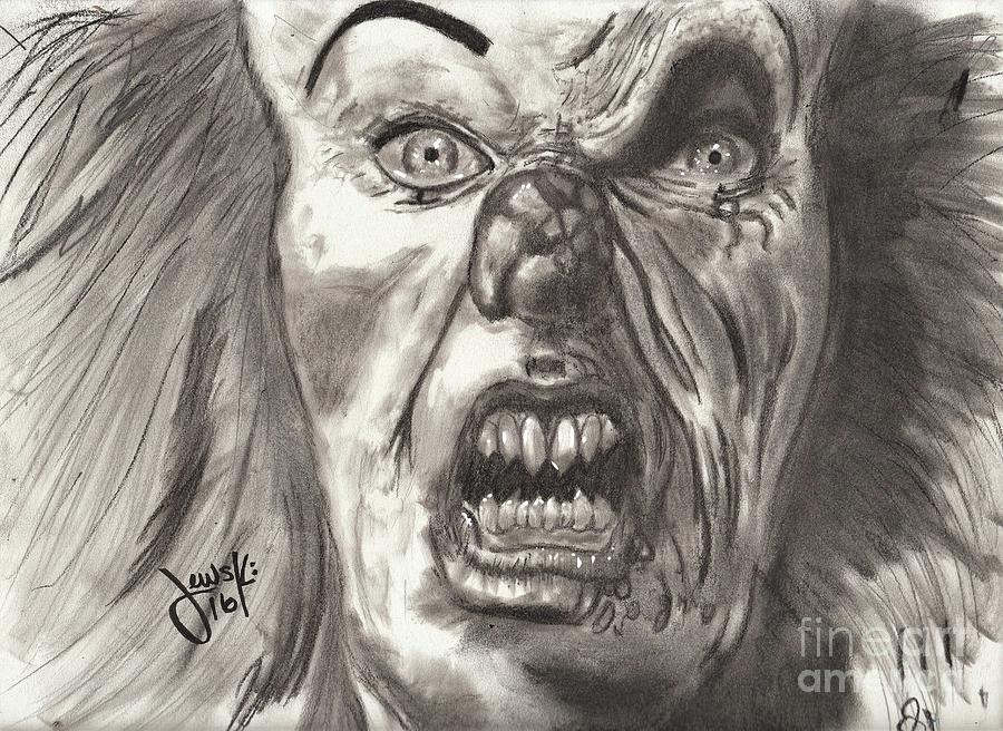 900x656 Pennywise The Clown Drawing By Michael Majewski - Pennywise Sketch