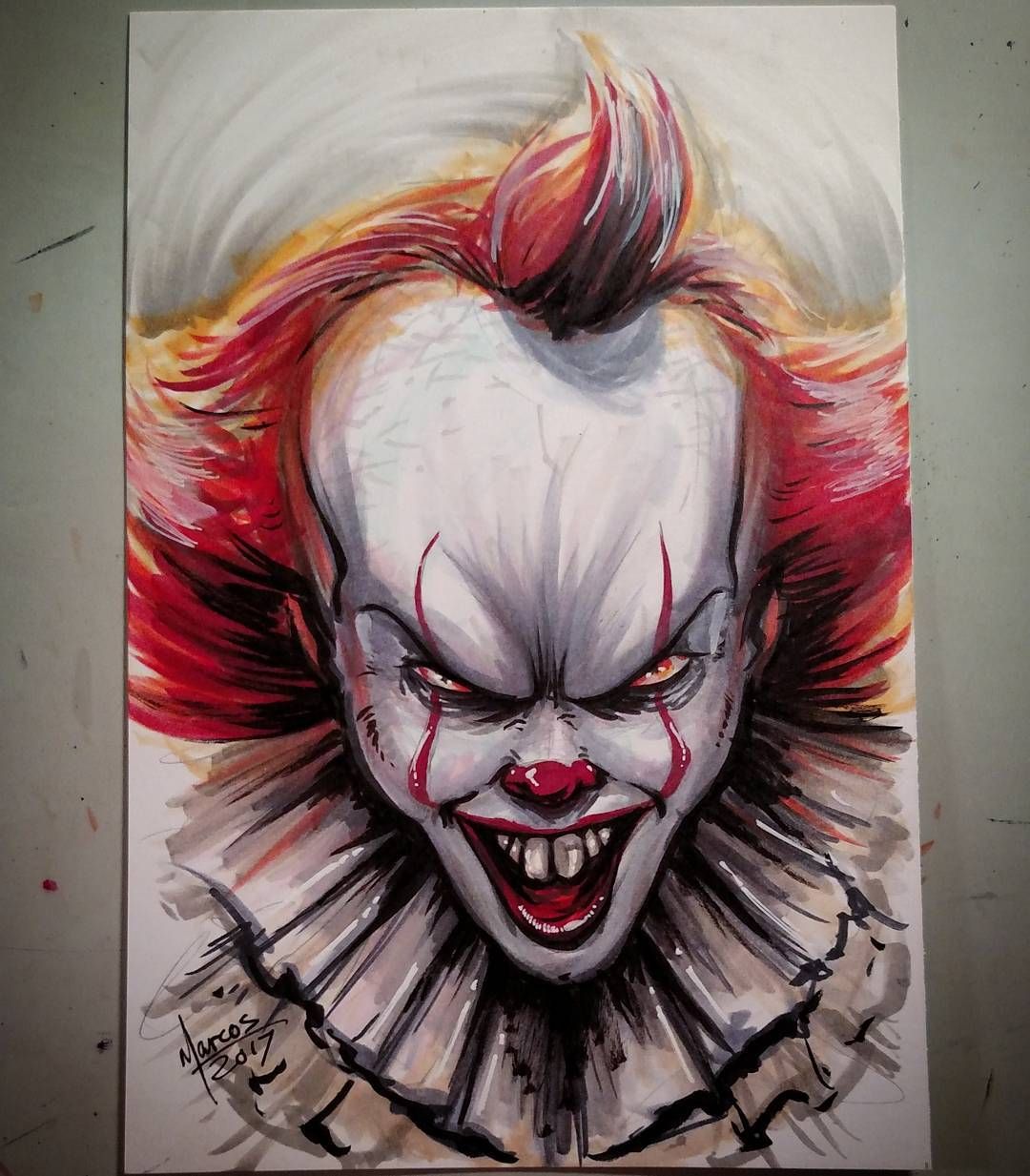 1080x1233 Pennywise Clown Drawing By Marcos Medina Dibujo - Pennywise The Clown Sketch