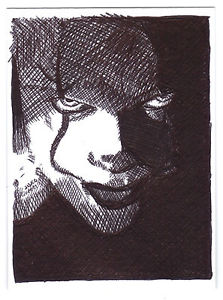223x300 Aceo Sketch Card Bill As Pennywise The Clown From - Pennywise The Clown Sketch
