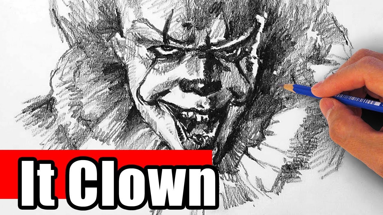 1280x720 Drawing The It Clown - Pennywise The Clown Sketch