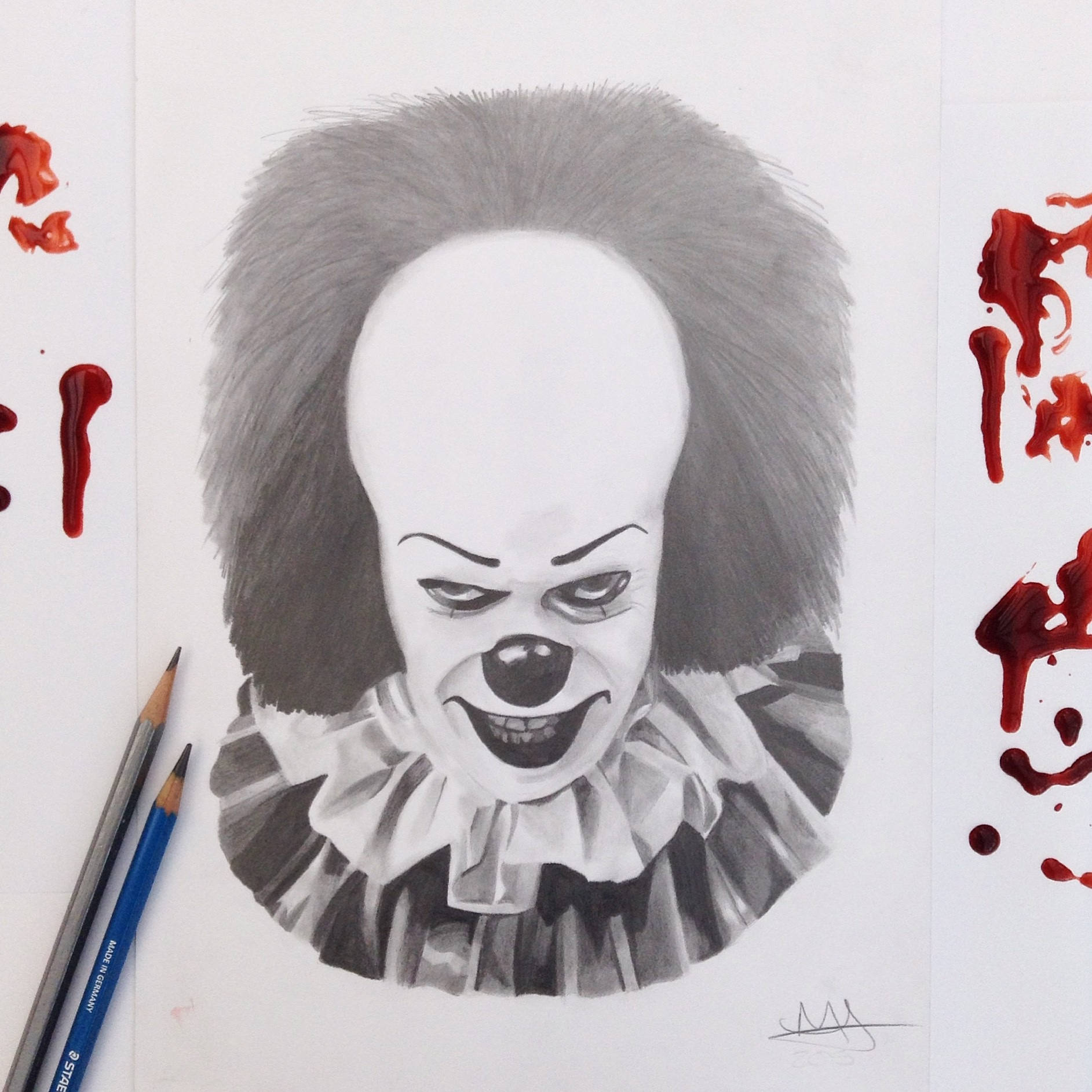1885x1885 It Pennywise Clown Tim Curry A4 Print Etsy - Pennywise The Clown Sketch