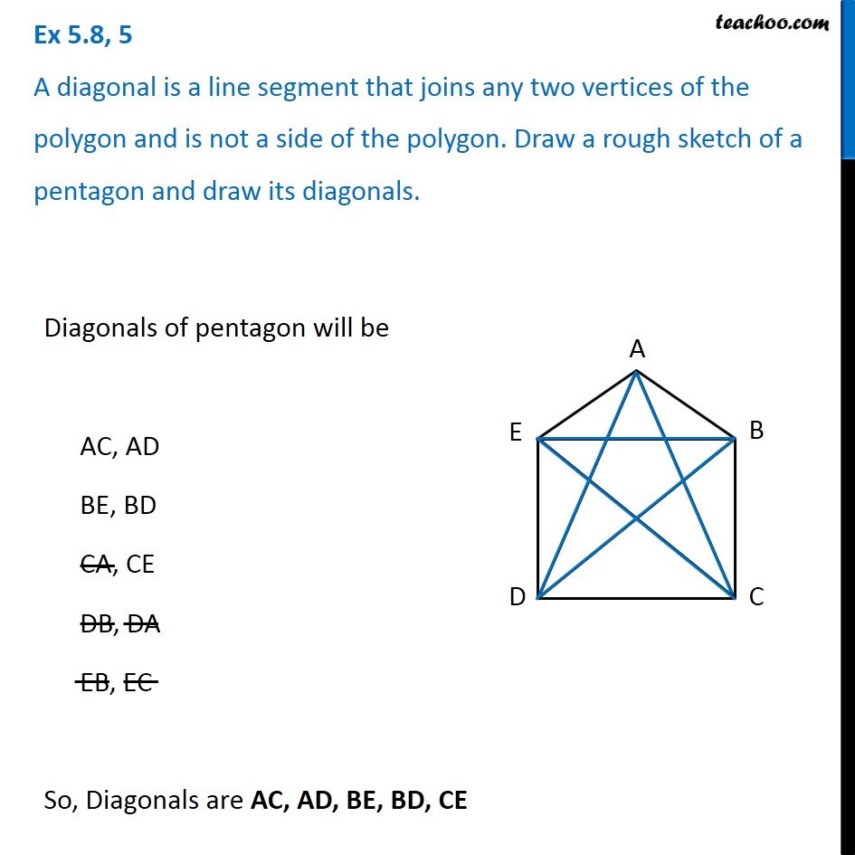 945x945 Ex 5.8, 5 - Pentagon Sketch