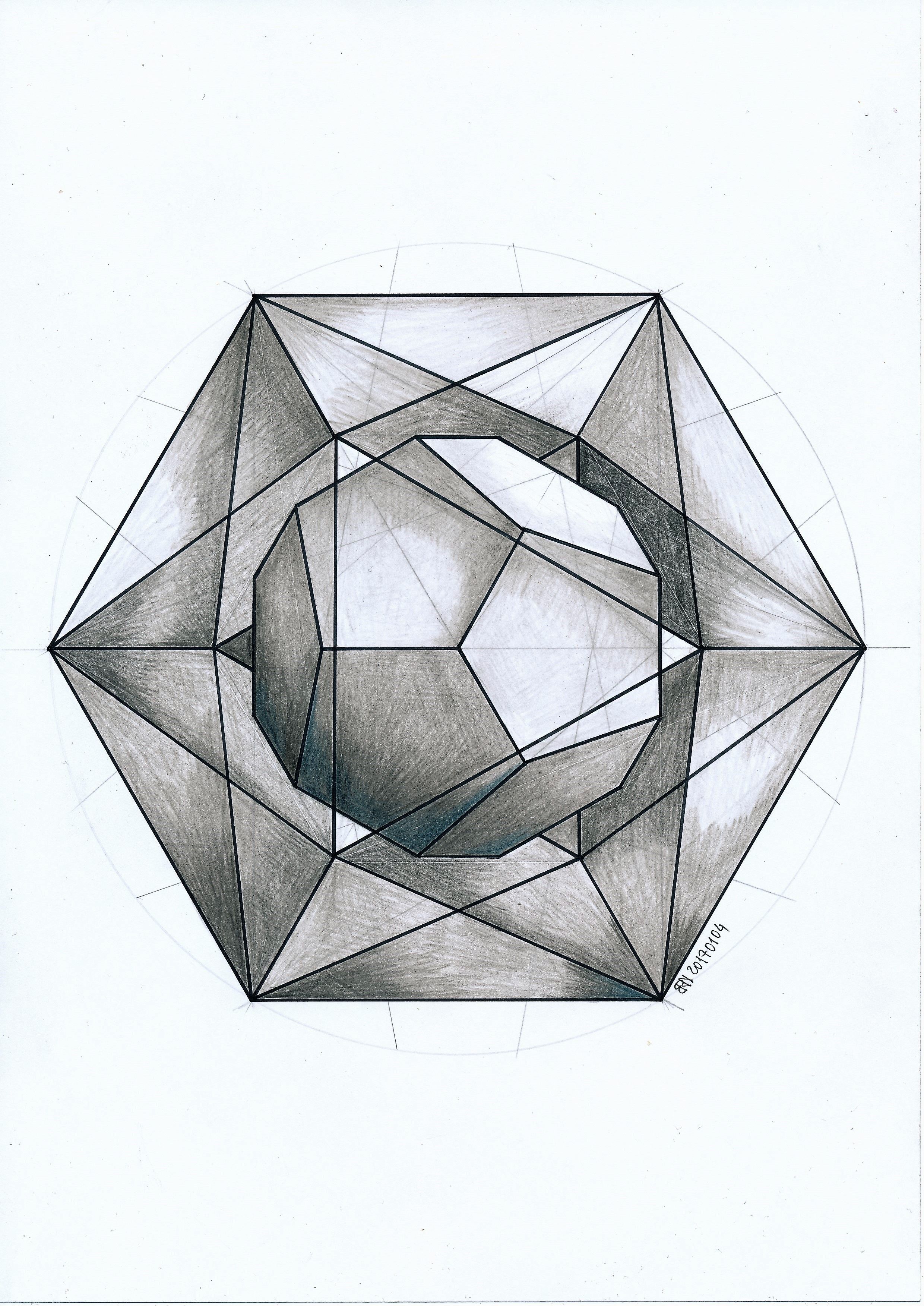 2480x3504 Polyhedra - Pentagon Sketch