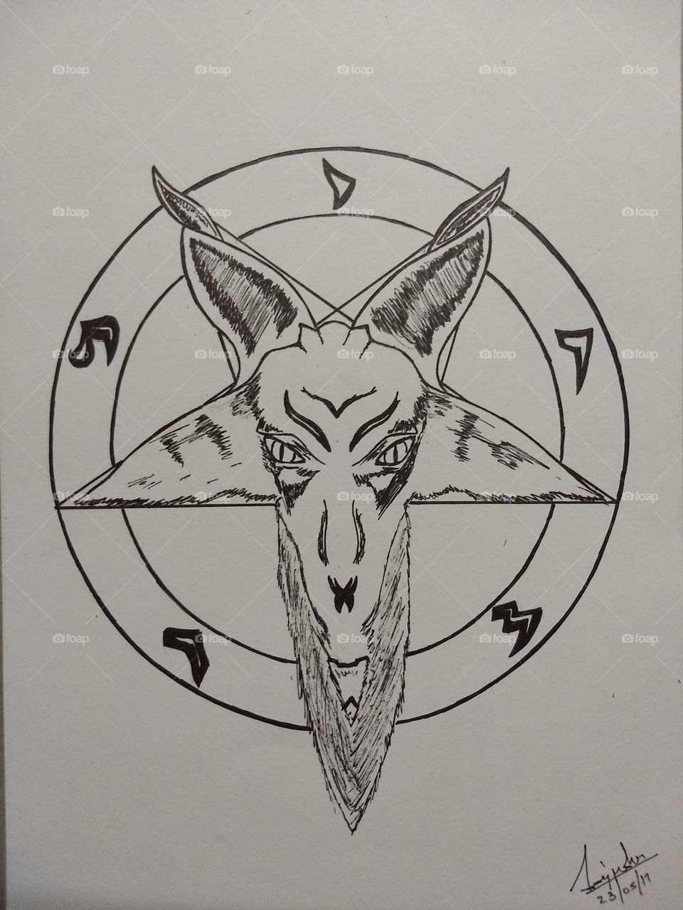 960x1280 Satanic Pentagram Stock Photo By Mohan.tanuj - Pentagram Sketch