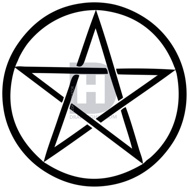 723x720 How To Draw A Pentagram, Step By Step, Drawing Guide, By - Pentagram Sketch