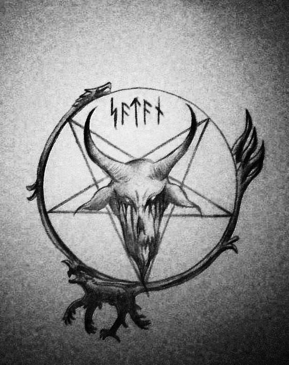 562x710 Satanic Pentagram By Satanen - Pentagram Sketch