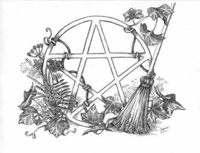 667x511 Wiccan Pentagram Coloring Sketch Coloring - Pentagram Sketch