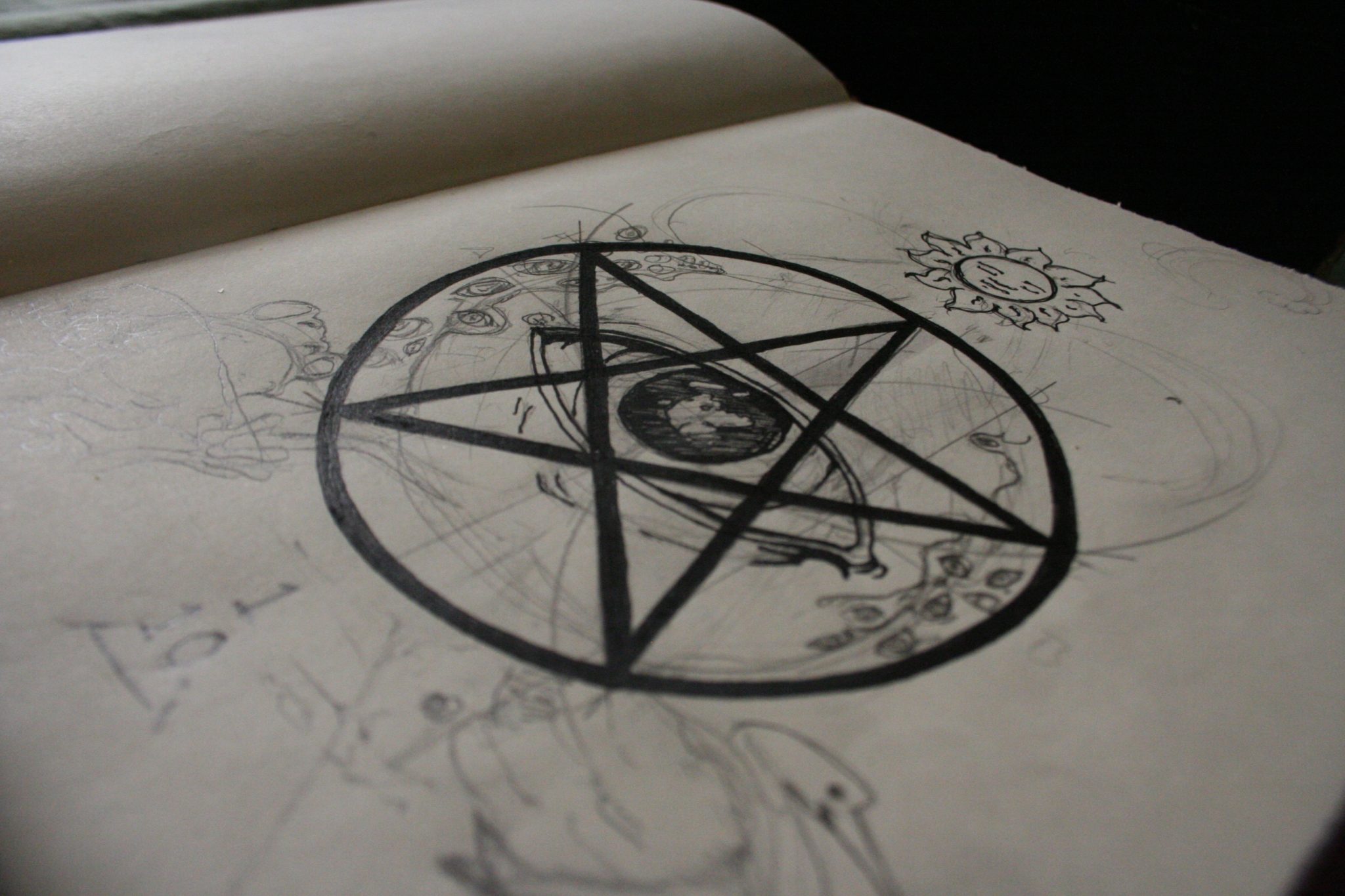 2048x1365 Drawings From The Magickal Sketchbook - Pentagram Sketch